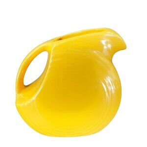 Fiesta Fiestaware Cetamic Disk Pitcher Carafe Marked On Bottom Yellow Sunflower